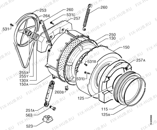 Взрыв-схема стиральной машины Zanussi FLS1002V - Схема узла Functional parts 267